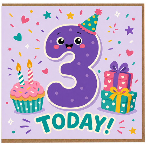 3rd Birthday Card, Today Birthday Card