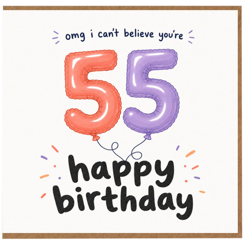 55th Birthday Card, 55 Birthday Card, Happy Birthday Card for Her or Him