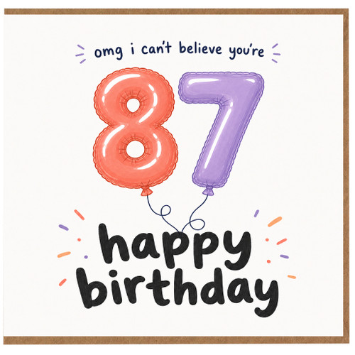 87th Birthday Card, Funny Happy Birthday Card for 87 Year Old
