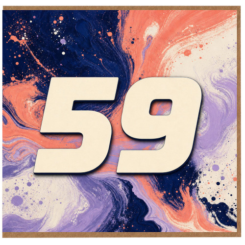59th Birthday Card, Abstract Paint Design
