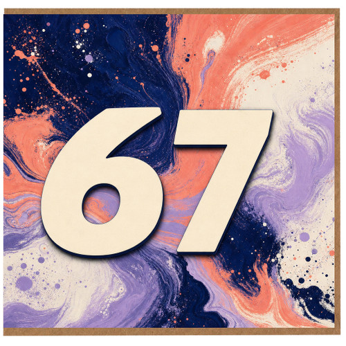 67th Birthday Card, Abstract Number 67 Birthday Card