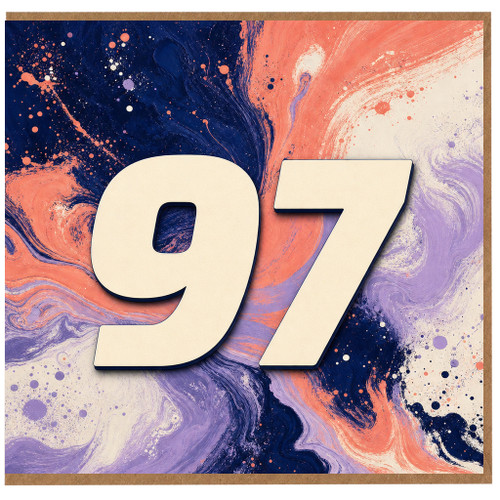 97th Birthday Card, Abstract Number 97 Card
