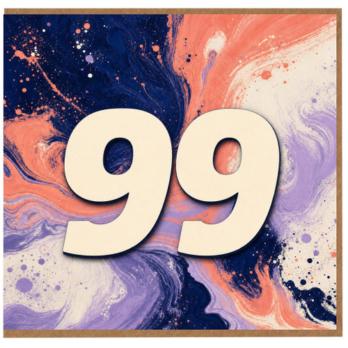 99th Birthday Card, Abstract Paint Splash Design