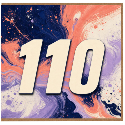 110th Birthday Card, Abstract Paint Splatter Design