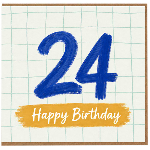 24th Birthday Card, Happy Birthday Card