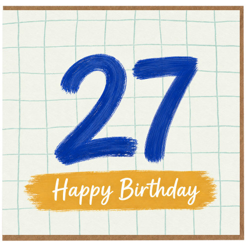 27th Birthday Card, Happy Birthday Card