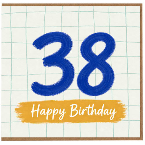 38th Birthday Card, Happy Birthday 38 Card for Him or Her