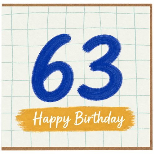 63rd Birthday Card, Happy 63rd Birthday Card