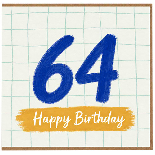 64th Birthday Card, Happy Birthday Card for 64 Year Old
