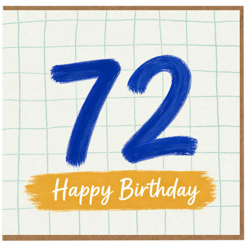 72nd Birthday Card, Happy Birthday Card
