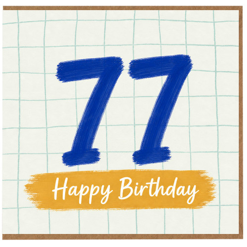 77th Birthday Card, Happy Birthday Card for 77 Year Old