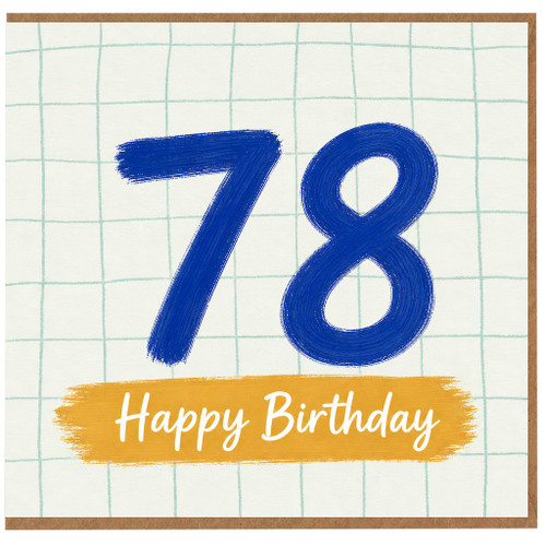78th Birthday Card, Happy Birthday Card for 78 Year Old