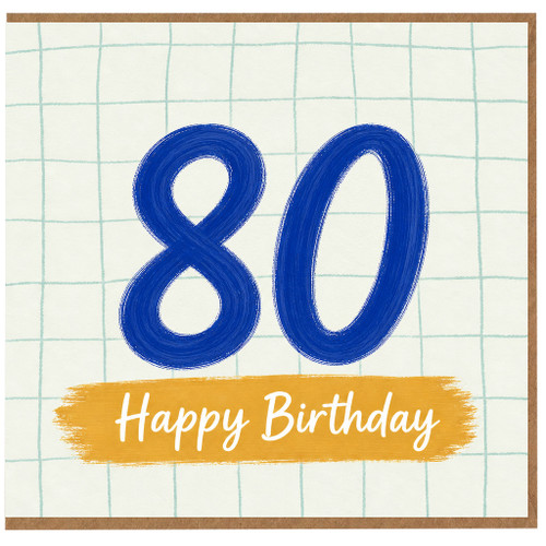 80th Birthday Card, Happy Birthday Card