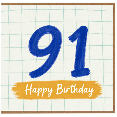 91st Birthday Card, Happy Birthday Card