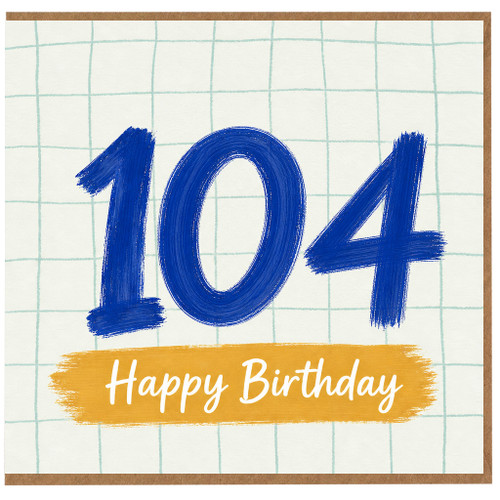 104th Birthday Card, Happy Birthday Card