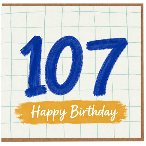 107th Birthday Card, Happy Birthday Card