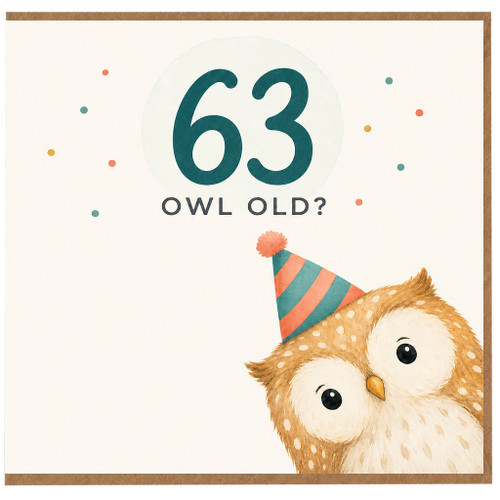 63rd Birthday Card, Funny Owl 63 Owl Old? Birthday Card