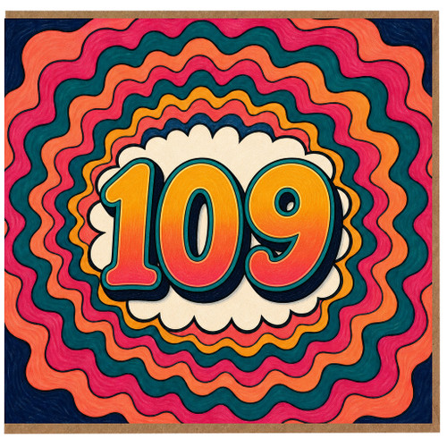 109th Birthday Card, Retro Colourful Number Design
