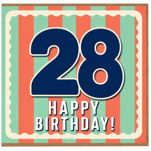 28th Birthday Card, Happy Birthday Card for 28 Year Old