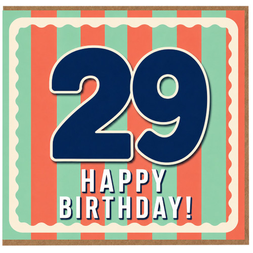 29th Birthday Card, Happy Birthday Card for 29 Year Old