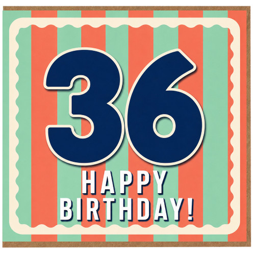 36th Birthday Card, Happy Birthday Card for Him or Her