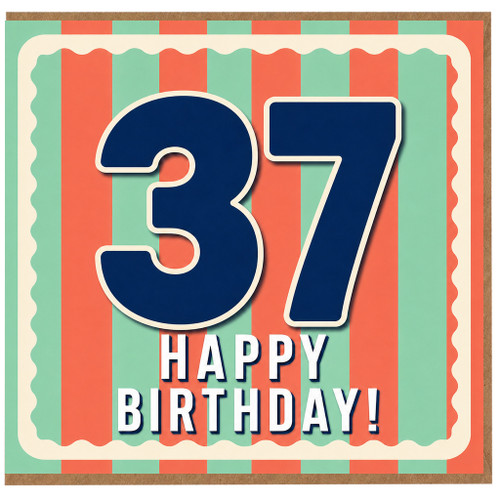37th Birthday Card, Happy Birthday Card for 37 Year Old