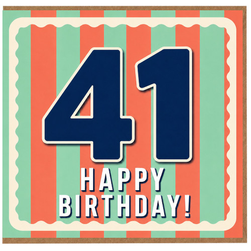 41st Birthday Card, Happy 41 Birthday Card for Him or Her