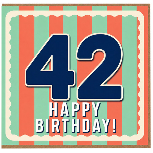 42nd Birthday Card, Happy Birthday Card