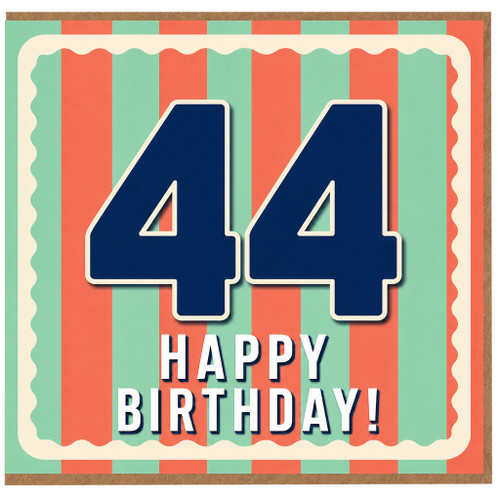 44th Birthday Card, Happy Birthday Card for 44 Year Old