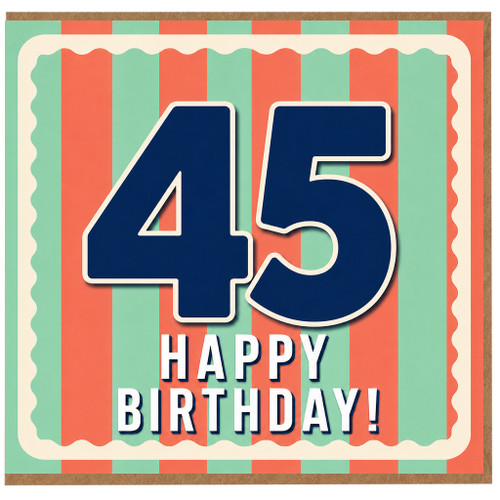 45th Birthday Card, Happy Birthday Card for 45 Year Old