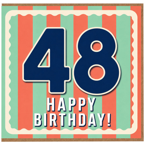 48th Birthday Card, Happy Birthday Card for 48 Year Old