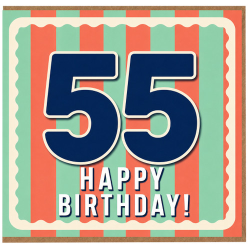 55th Birthday Card, Happy 55 Birthday Card