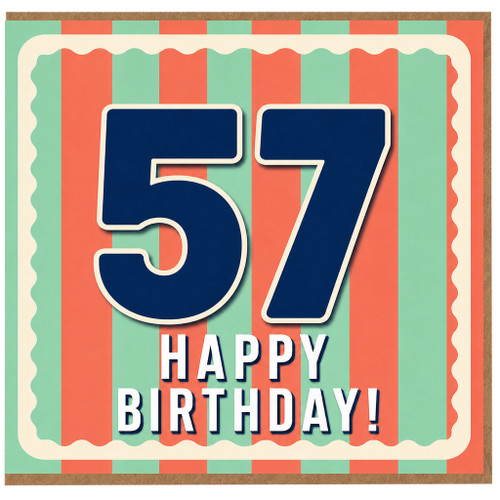 57th Birthday Card, Happy Birthday Card