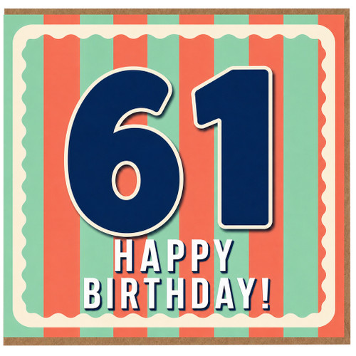 61st Birthday Card, Happy Birthday Card for 61 Year Old