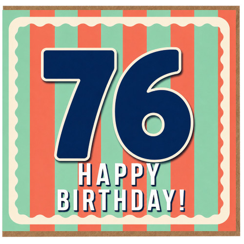 76th Birthday Card, Happy Birthday Card