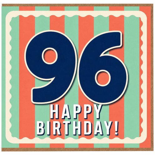96th Birthday Card, Happy Birthday Card for 96 Year Old