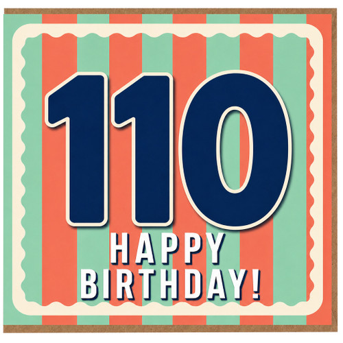 110th Birthday Card, Happy Birthday Card