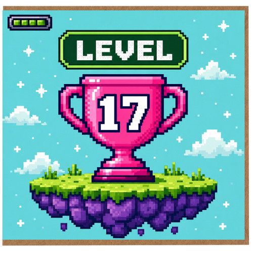 17th Birthday Card, Level 17 Gamer Card