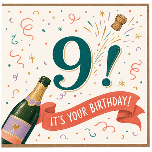 9th Birthday Card, It’s Your Birthday Celebration Card