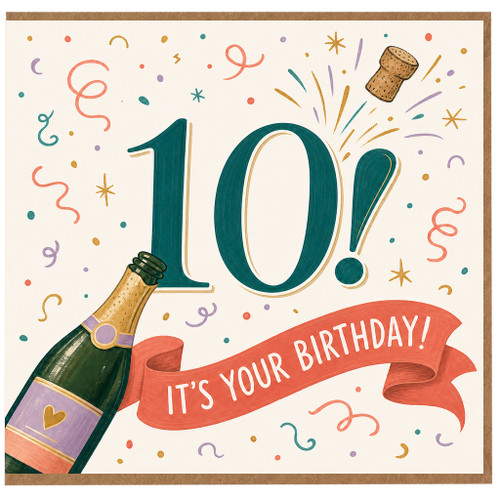 10th Birthday Card, Fun Celebration Card for a 10 Year Old