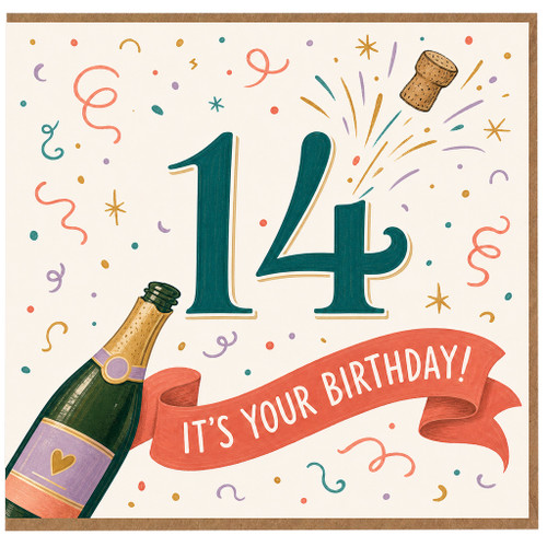 14th Birthday Card, It’s Your Birthday Celebration Card