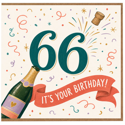 66th Birthday Card, It's Your Birthday Celebration Card