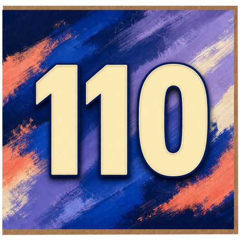 110th Birthday Card, Bold Colour Brush Stroke Design