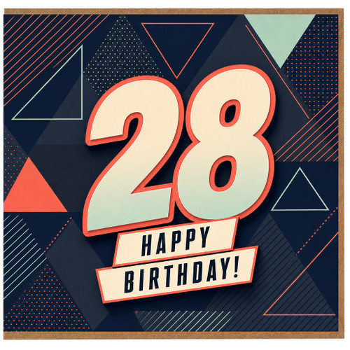 28th Birthday Card, Happy Birthday Card for 28 Year Old