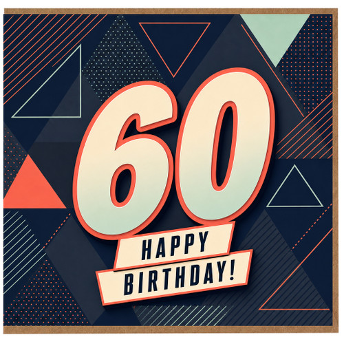 60th Birthday Card, Happy 60th Birthday Card for Him or Her