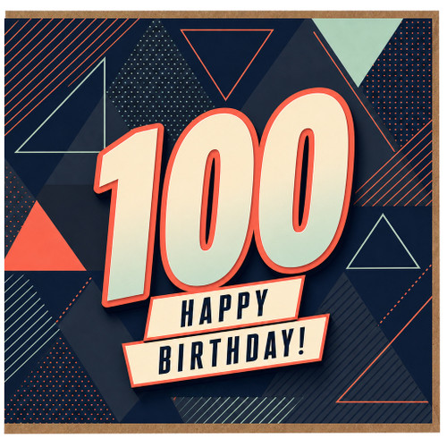 100th Birthday Card, Happy Birthday 100 Design