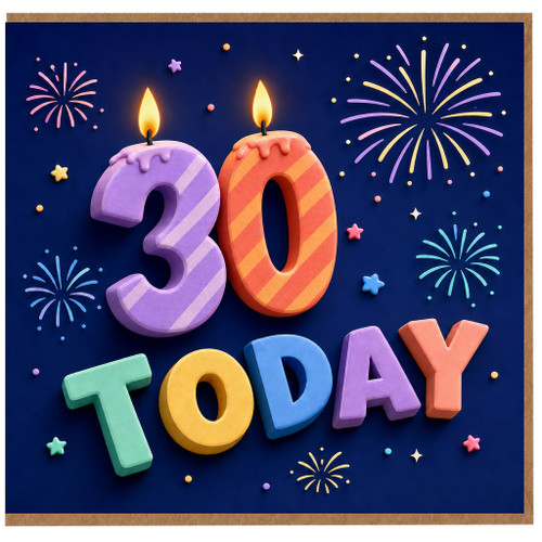 30th Birthday Card, 30 Today Birthday Card