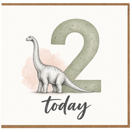 2nd Birthday Card, Dinosaur Today Card