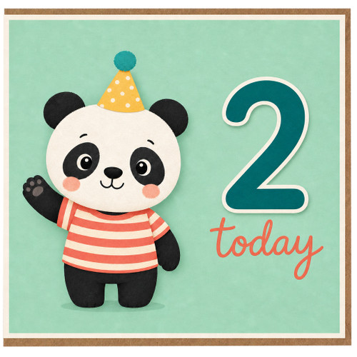 2nd Birthday Card, Cute Panda 2 Today Card