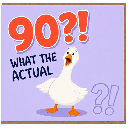 90th Birthday Card, Funny Goose Card